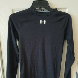Under Armour UA Compression Black LS Shirt boys young men heatgear Med